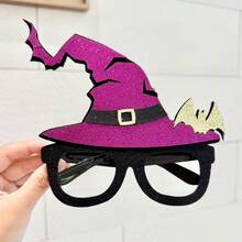 New Halloween Pumpkin Witch Hat Glasses Frame, Spooky Party Decoration, Photo Prop