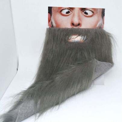 偽のひげと口ひげのコスチューム 耳ループ付き 長い偽の顔の毛のコスチューム ハロウィンパーティーステージ用コスプレアクセサリー