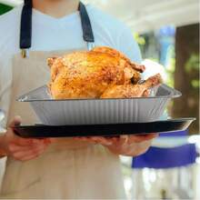 5 Heavy Duty Aluminum Foil Trays With Lids, 170 Oz Large Capacity, Reusable And Easy To Clean, For Oven, Baking, Grilling, Food Transport, Lid Design, Reusable Cookware, Aluminum Foil Trays, Roast Turkey, Grilled Steak, Lunch Box, Storage Box, Halloween Dinner Party, Christmas Dinner, Outdoor Barbecue Utensils, Cooking Display Utensils, Buffet Trays