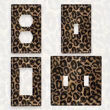 Golden And Black Glitter Leopard Print Light Switch Plate Unbreakable Polycarbonate Thermoplastic 1Gang/2 Gang Diner Kitchen Decor Single Gang Toggle Wall Plate Cover Decor Print Light Switch Plate Single Gang Toggle Switch C - Chuyển đổi kép - Xem 1
