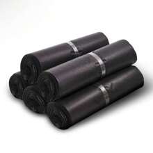 50 opakowań czarnych torebek wysyłkowych z polietylenu – super wytrzymały materiał polietylenowy, samoprzylepny, wodoodporny, z krawędziami, bardzo duży rozmiar do pakowania hurtowego na powrót do szkoły