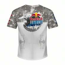RedBull Motorsports Men's Adult Sports T-Shirt Full Front And Back - trắng - Xem 2