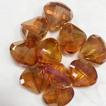 10 件/包 20 毫米扇形降落伞水晶玻璃珠，电镀颜色，DIY 珠宝配件，适用于项链、耳环、吊坠、手机壳、汽车装饰 - 20mm貝殼 - 查看 43