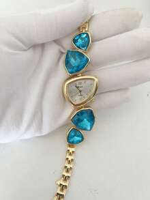 1件新款休闲时尚女士手链手表，独特设计表盘饰以水晶，水钻点缀表带，合金石英表，适合作为学生返校礼物 - 均碼 - 查看 19