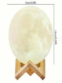 1pc 3D Moon Lamp, LED Moon Night Light, Home Decor Desk Lamp, Party Decoration, Holiday Lighting, Suitable For Bedroom, Living Room, Party, Garden, Dining Room, Can Be Used As Holiday Gift