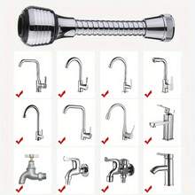 1 360° Swivel High Pressure Faucet Extender, 2 Spray Modes (Streamline/Spray), Splash-Proof Design, Durable Plastic Material, Suitable For Kitchen Sinks, Showers, Baths - Silve For Drinking Water, Multi-Function Water Guide, Adjustable Nozzle, Sturdy Structure, Compact Design, High-Quality Nozzle, Home Kitchen - Silver - View 5