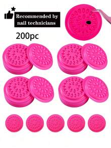50pcs Eyelash Extension Glue Holder, Eyelash Extension Tools Rack Tray Pads, Pink Plastic Flower Shape Eyelash Extension Glue Pad With Self-Adhesive Back For Eyelash Extension, Nail Art Or Tattoo Ink Applying - Multicolor - View 28