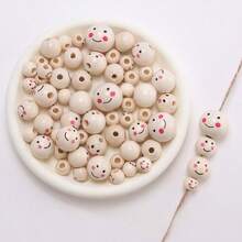 10pcs,50pcs,150pcs Assorted Joyful Face Wooden Beads, 20mm - Ideal For DIY Jewelry, Bracelets, Necklaces & Crafting Decorations, Variety Of Cute Expressions, Decorative Beads|Facial Expression Beads|Durable Wood, Beads For Jewelry Making - Multicolor - View 5
