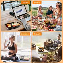 20 Sets Of Disposable Food Storage Containers, Including 20 Sets Of Packing Boxes, Microwave Disposable Lunch Boxes And Bento Boxes, 2 Sets With LIDS And Compartments, Convenient To Carry, Suitable For Office, Party And Cam - Nhiều màu - Xem 7