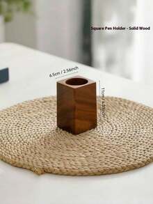 1pc Solid Walnut Wood Retro Storage Bucket, Tea Accessories Container, Pen Holder, Modern Minimalist Wooden Office Desk Stationery Organizer, Handmade Walnut Wood, Color And Size May Vary, Back To School