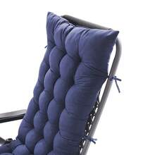 Lounge Chair Cushion Reclining Waterproof Camping Lounge Chair Cushion Pad Replacement Patio Chaise Lounge Cushion - 藏蓝色 - 查看 4