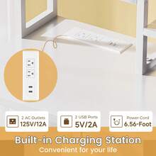 Vanity Desk With Mirror And Lights, 3 Color Modes With Adjustable Brightness, 5 Spacious Fabric Drawers & Open Storage Shelves, Modern Makeup Vanity Table For Bedroom - 查看 6