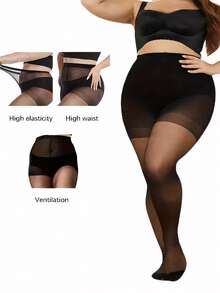 4/6 pares de medias extra grandes de cintura alta con control de abdomen y anti-correr - Negro/Albaricoque/Café - Control de abdomen y soporte de piernas - Medias elegantes formales/profesionales para fiestas - Fórmula suave y sin grietas - Para uso diario y ocasiones especiales, medias profesionales con textura suave