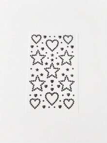 爱心五芒星多色闪亮立体宝石贴纸，适用于化妆、节日派对、Y2K风格音乐节、DIY眼部面部宝石贴纸，适合舞蹈表演、派对、舞台角色扮演、婚礼、假纹身、杂物箱饰品套装/美甲饰品 - 彩色 - 查看 6