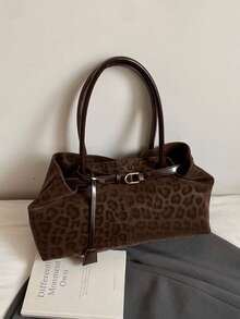 BAILEE حقيبة كتف مغناطيسية عصرية كبيرة السعة بتصميم Y2K Maillard Retro بألوان متناسقة مع نقشة جلد الفهد من جلد البولي يوريثان غير اللامع للنساء العاملات في مجال ذوي الياقات البيضاء، مثالية للجامعة والعمل والأعمال والتنقل والأنشطة الخارجية والسفر والنزهات والمكتب، مثالية للعمل والتسوق وحضور حفلات العشاء وفعاليات الموضة وإهداء الأصدقاء