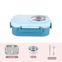 1 套 2 格/3 格 304 不锈钢 3 隔层保温午餐盒带汤碗，包括 1 个不锈钢勺子、筷子、防烫、防漏便当盒，适合学生和成人，午餐容器学校用品，圣诞礼物