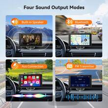 BDQ 7 Inch Car Radio Wireless Carplay & Android Auto Multimedia WIFI Video Player Portable MP5 Player+ Backup Rearview Camera - 7 Inches - View 7