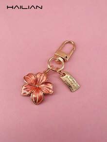 HAILIAN 1 pieza Llavero con forma de flor de cerezo de material de aleación, ligero y elegante con etiqueta rectangular, adecuado para colgar en bolsos, llaveros de coche, parejas, regalos de cumpleaños y festividades