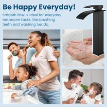 Container Sink Faucet Matte Black, High Waterfall Bathroom Faucet, Single Handle Single Hole Mixing Bowl Faucet With Large Rectangular Nozzle, Bar Sink Faucet, Bathroom Kitchen Items Kitchen Accessories Kitchen Kitchen Tools