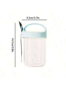 1 pieza Taza de avena de vidrio con tapa y cuchara, frasco sellado para desayuno, ensalada, yogur, taza para ensalada, taza de avena aislada, taza portátil para picnic y camping al aire libre, adecuada para niñas, adecuada para el desayuno de estudiantes, cocina en el hogar, se puede regalar a familiares o amigos - Multicolor - Ver 11
