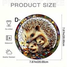 1 pièce, Attrape-soleil en forme de hérisson et de champignon, décoration de jardin, suspension colorée en acrylique pour fenêtre, décoration murale, décoration de fête, décoration de salon, chambre, véranda, décoration de maison à thème animalier, cadeau pour les amateurs de nature