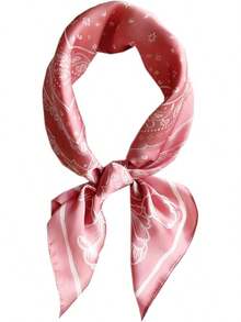 WENLOOY Square Satin Silk Feeling Hair Scarf Headscarf For Women/Men's Necktie Silk Bandanas Pocket Squarehalloween - Fj02-15 Hồng - Xem 10
