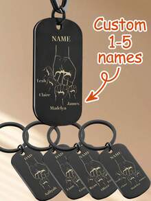 Ayotu Llaveros personalizados con patrón de puño familiar, etiquetas personalizadas para mascotas, colgantes para mochilas, llavero de regalo para maestros para papá, esposo y colegas, regalo del Día del Padre - Multicolor - Ver 4