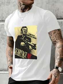 The World Is Yours" Graphic Tee For Men - Soft, Comfortable Polyester, Casual Summer T-Shirt With Crew Neck - White - View 1