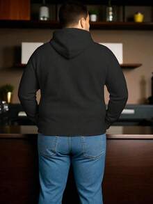Men Plus Size Sweatshirts - Black - View 2