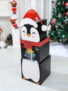 3 件套圣诞堆叠礼盒套装，圣诞场景可堆叠礼盒，带有圣诞老人、雪人、姜饼人、雪人、麋鹿、精灵图案，充满活力的冬季装饰，圣诞派对装饰，圣诞树装饰用品，家居圣诞饰品，圣诞装饰，装饰，冬季装饰，圣诞派对礼品， - 彩色 - 查看 9