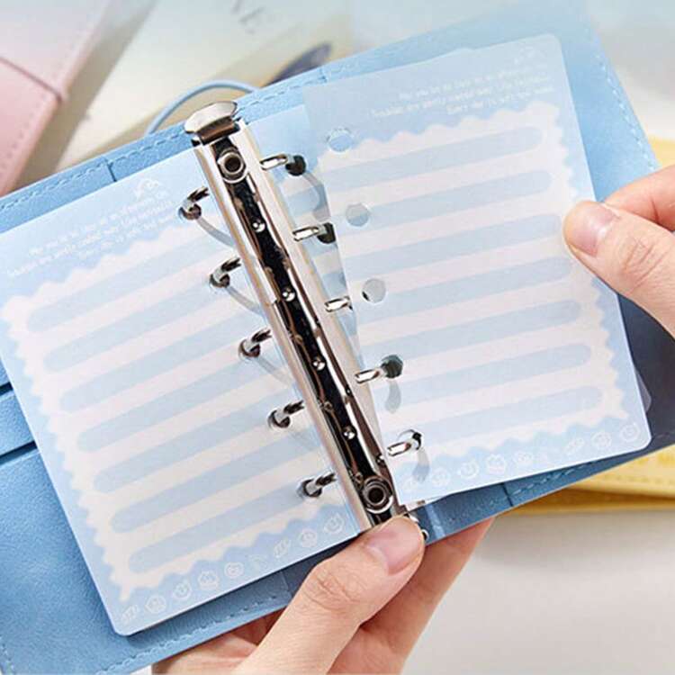 1个M5活页记事本，毛绒彩板卡通图案记事本DIY装饰底贴本，适用于记事本制作场景 - 彩色 - 查看 4