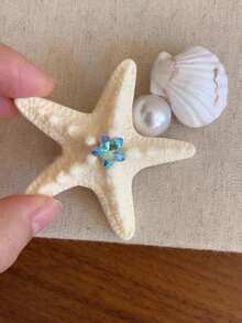 4 piezas de elegantes pasadores de pelo con forma de estrella de mar, concha y orquídea simulada, en estilo de resort de playa, accesorios de pelo versátiles para mujeres, accesorios para el cabello, accesorios para la cabeza - Multicolor - Ver 19