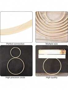 10 个圆形木竹编织环、用于悬挂装饰的手工花环底座、家居装饰派对花环、DIY 捕梦网材料、墙面装饰工艺品、悬挂派对装饰、家居工艺装饰木环、婚礼花环装饰（款式随机发货） - 米色 - 查看 2