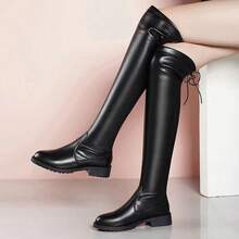 Women Mid-Calf Boots - Black Single - View 4