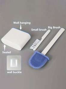 1 Set Wall-Mounted Toilet Brush, 2-In-1 Luxury Toilet Cleaning Brush And Holder, Bathroom Cleaning Tool, Bathroom Accessory