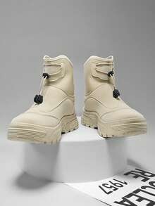 Men's High-Top Boots, British Style, Autumn/Winter New, Boots With Increased Height, Thick Sole, Outdoor Hiking Boots, Motorcycle Thick-Sole Work Boots - Multicolor - View 25
