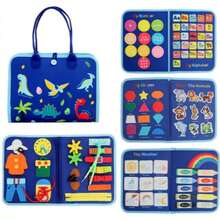 Montessori Activity Board, Develops Fine Motor Skills & Sensory Development, Perfect Toy For Airplane & Car Travel, Great Gift For Kids (Some Parts Are Sent Randomly) Sensory For Kids, Baby Airplane, Baby Stocking Stuffers, Baby Toys In Car, Toddler Sensory, Baby Activity Book - Multicolor - View 5