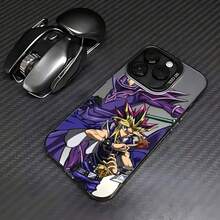 Funda de Teléfono de Juego de Cartas de Anime Japonés  Compatible con iPhone 16 15 14 13 12 11 Pro Max X XR XS MAX 8 27 Plus Cubierta Trasera Mate a Prueba de Golpes - Plateado - Ver 4
