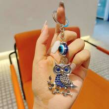 1 Devil's Eye Keychain, Exquisite Rhinestone Keychain, Used For Keychain Hanging Decoration, Fashionable Alloy Pendant Suitable For Ladies' Bags And Keys, Birthday , Valentine's Day Christmas Gift Ideas Bag Accessories Lanyards With Id Holder Car Accessories Bag Charms