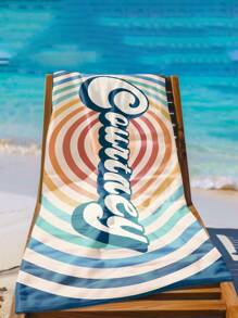 Toalla de playa a rayas personalizada, regalo de fiesta de cumpleaños en la piscina, regalo de toalla de playa de cumpleaños para la hija, regalo de fiesta de cumpleaños individual de vacaciones - Multicolor - Ver 4