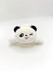 1 pieza Pinza de pelo de mujer con diseño de panda de dibujos animados en blanco y negro, accesorio de pelo lindo para uso diario, fiesta, versátil para otoño/invierno, accesorio de pelo con pinza para vacaciones y atuendos de mujer - Blanco y Negro - Ver 3