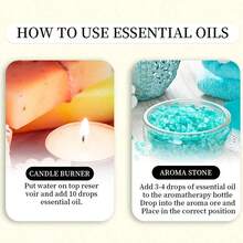 10ml Aromatherapy Essential Oils, Home/Bedroom/Car Air Freshener, Jasmine, Rose, Sandalwood, Lavender, Lemon And Over 10 Scents, Suitable For Aromatherapy Candles, Reed Diffusers And Fragrance Stones