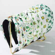 1pc Women's Fashion Headband Hair Accessory, Simple Printed Fabric Headband Clover Polka Dot Fashion Headband Irish St. Patrick's Day Headband Suitable For Daily Leisure, Festival Party Wear, Perfect Holiday Gift For Family And Friends - 帽子 - 查看 1