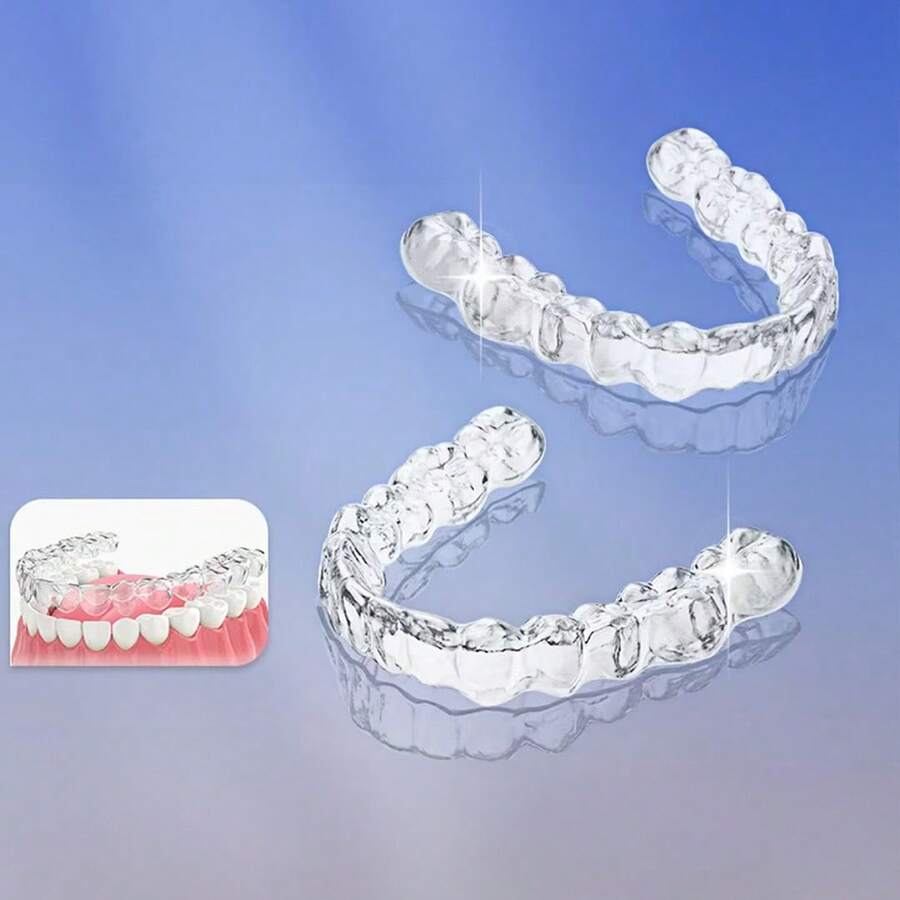 2 piezas Protector bucal transparente para blanqueamiento y alineación de dientes, accesorios de cuidado oral inodoros, protector dental para bruxismo, apto para hombres y mujeres, regalo ideal para el Día del Maestro, Halloween, Navidad, Acción de Gracias, Cumpleaños