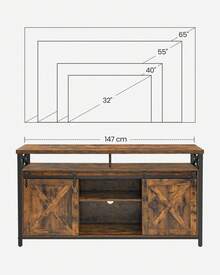 VASAGLE Television Stands & Entertainment Centers - 棕色+黑色 - 查看 7