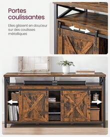 VASAGLE Television Stands & Entertainment Centers - 棕色+黑色 - 查看 4