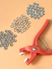 50pcs Snap Button Kit With Plastic Snap Pliers, DIY Craft Invisible Snaps For Sewing On Clothes, Hats, Bags, Pockets, Blankets, Tablecloths And More - Multicolor - View 1