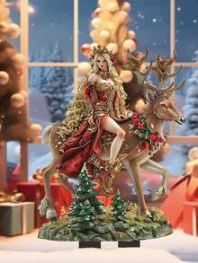 1 Stück Weihnachts-Elch-Prinzessin Geschenk für Kinder, Acryl Dekorative Gartendeko. Keramik Dekoration. Gartendeko Requisiten. Weihnachtsdekoration Meisterwerk