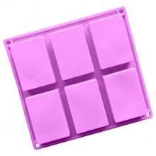 1pc 6/8 Cavity Rectangular Silicone Mold, Suitable For Making Rice Cakes, Cereal Bars, Chocolates, Ice Cubes, Brownies, Cornbread, Puddings, Butter Molds, DIY Handmade Soap Molds, Fragrance Soap Molds, Kitchen Tools, Special Baking Molds (Pink, Purple) - Multicolor - View 12