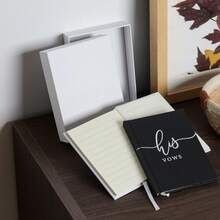 His And Hers Wedding Vow Books, Set Of 2 Linen Hardcover Bride & Groom Notebooks With Bookmark, Lined Pages, For Ceremony & Renewal, Includes Elegant Vow Keepsake Gift Box